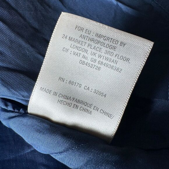 Maeve by Anthropologie Skirt Womens 6 Navy Geometric Print Cotton A Line Pockets - Picture 11 of 12